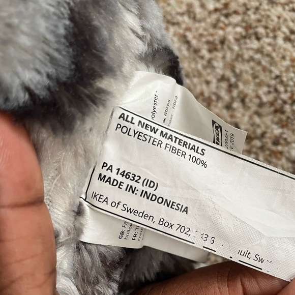 Tabby Cat Plush IKEA LILLEPLUTT Gray White Striped Tuxedo Kitty Stuffed Animal - Picture 3 of 6